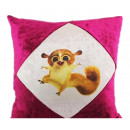 Наволочка для сублимации Велюр (бордовая) 40 х 40 см