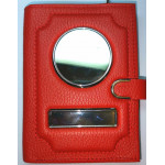 Автодокументы Обложка 5в1 портмоне с замочком, отдел для паспорта – кожа Флотер Красный на застежке