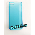 Чехол для iPhone 5/5S, (пластик, прозрачно голубой) для сублимации