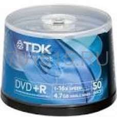 Диск DVD+R TDK 4.7 Gb, 16x, Cake Box (50), Photo Printable (50/200)