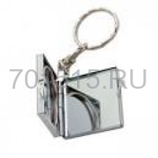 Брелок для ключей (КВАДРАТ) 30 х 30 мм с зеркалом внутри (металл) для сублимации