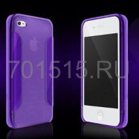 Чехол для iPhone 4/4S (пластик, прозрачный фиолетовый) для сублимации