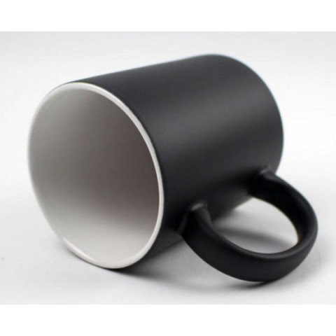 Кружка Хамелеон Черная для сублимации увеличкенной емкости 425мл (меняющая цвет)