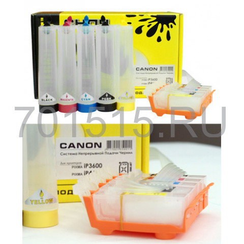 СНПЧ для CANON Pixma iP3600/4600 (PGI-520Bk CLI-521) с чипами (80 ml)