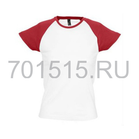 Футболка женская (Cетка, красный  реглан ) XL