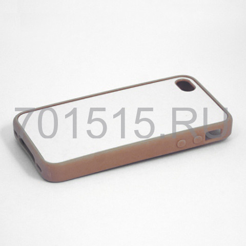 Чехол для iPhone 4/4S (резиновый, светло-коричневый) для сублимации